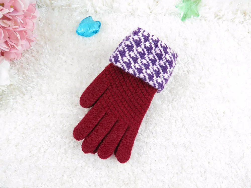 GLV916 Women winter cashmere wool font b gloves b font fingers warm font b gloves b
