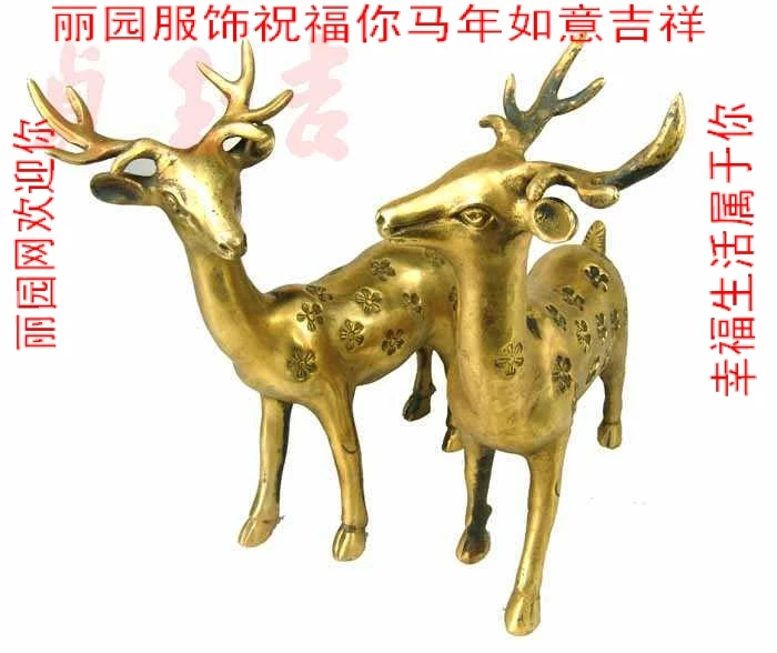 

crafts incense copper Bronze art Antique copper mascot copper deer fortune