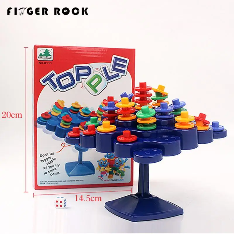 Finger Rock Topple Balance Board Game Set Family Activity Desktop Game
