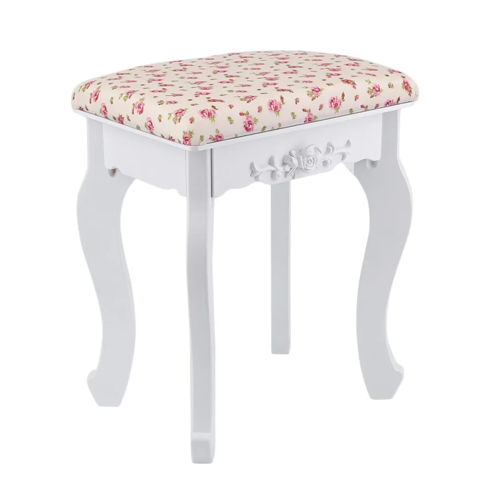

Floral Cushion Design Table Stool Padded Piano Chair Rest Makeup Cosmetics Seat Sofa Bench Simple Chair Stool Home Furniture
