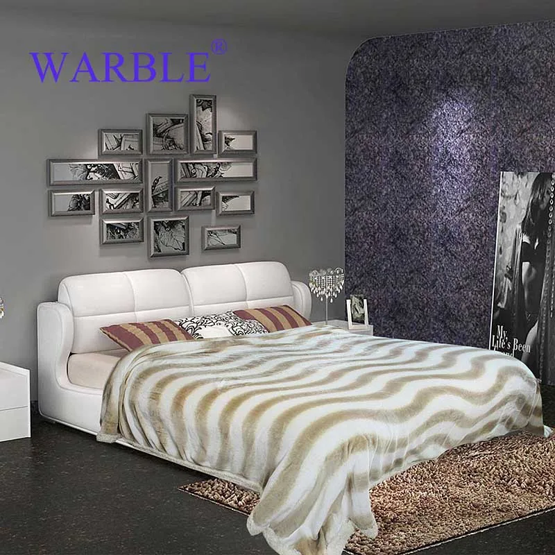 ФОТО WARBLE Coral Fleece Flannel Double Composite Blanket Double-sided Velvet on Sofa/Bed/Plane Travel  210cmx 240cm