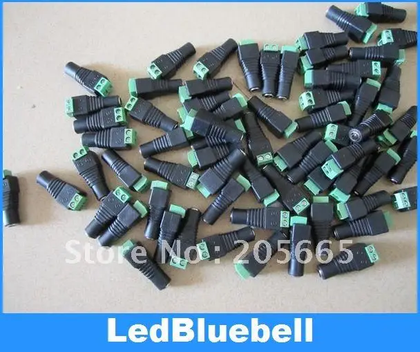 

50 pairs DC Power Adapter 5.5mm x 2.1mm Male to Female Jack Connector Plug Connector For 5050 Single Color LED Strip CCTV Camera