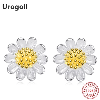 

Brand New 100% Real Genuine 925 Sterling Earrings Jewelry Solid 925 Silver Sunflower Stud Earrings For Women Fine Jewelry Gifts