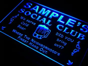

pz-tm Name Personalized Custom Social Club Home Bar Beer Neon Light Sign