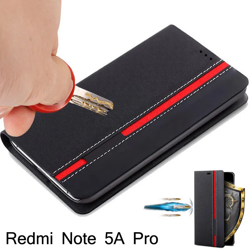 Xiaomi Redmi Note 5A Pro кожаный чехол с откидной крышкой для Примечание задняя крышка