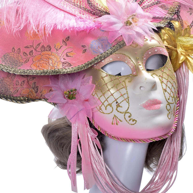 Венецианские маски для женщин и девочек с цветами, ручная роспись, Маскарадная маска на все лицо, карнавальный костюм для вечеринок на Хэллоуин