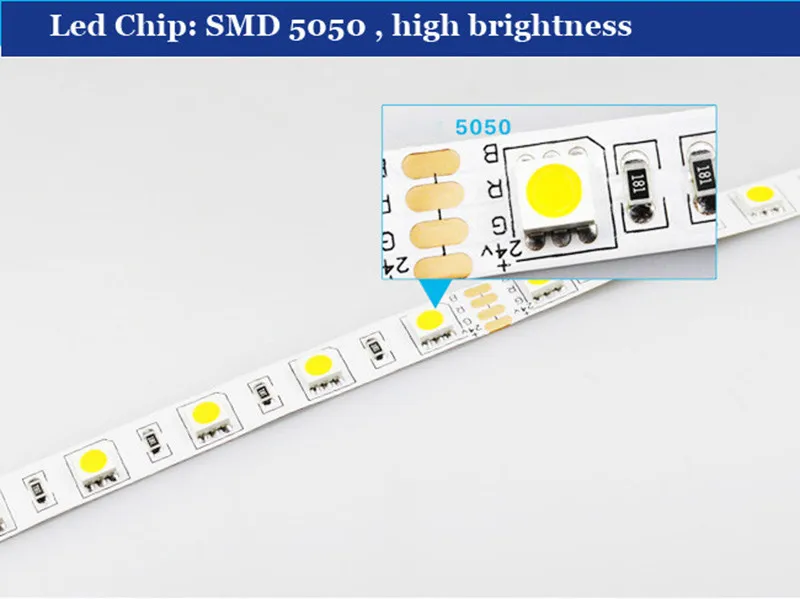 Tanbaby DC24V Водонепроницаемая светодиодная лента 5050 5 м/roll 60 светодио дный/м гибкий светодио дный ленты открытый decoartion теплый/белый/RGB