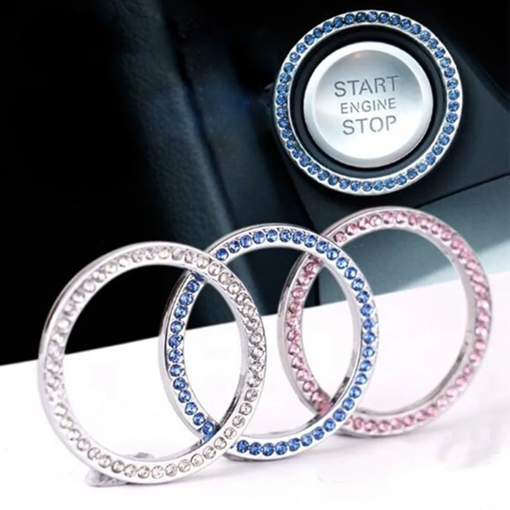 

Car Styling Auto Engine Start Stop Decorative Ring Case Car Button Decoration Interior Cover Switch Key Ring Accessories