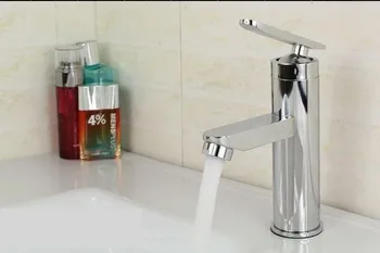 

Free Shipping Stainless Steel Single Hole Faucet Bathroom Mixer Tap Basin Faucets Hot and Cold Water