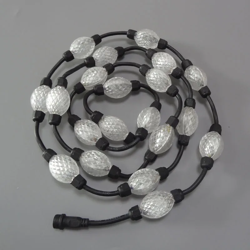 Ip67 Dc24v Ucs2903 Endereçável Full Color Clear Bola; 3d 35mm Diâmetro; 1.44 w; Dupla Face 3 Pcs 5050 Leds Cada Lado; 40 Pcs e string;