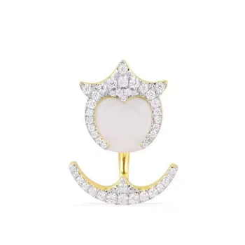 

Fashion Little Devil Pearl Shell Cuff Stud Earring Double Sided 925 Sterling Shell Mulan Silver Monaco Women Wedding Jewelry