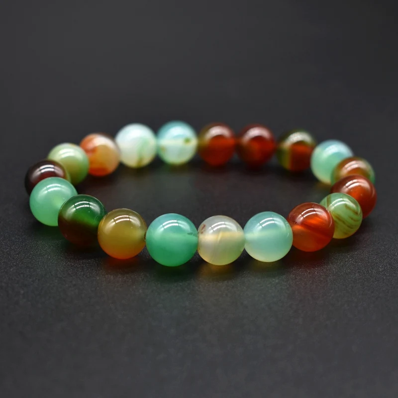 High Quality Blue Peacock carnelian Buddha Bracelets Natural Stone Round Beads Elasticity Rope Men Women Bracelet | Украшения и