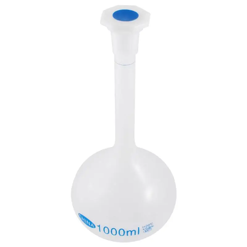 

1000ml Long Neck Lab Volumetric Measuring Flask Bottle Plastic Cap
