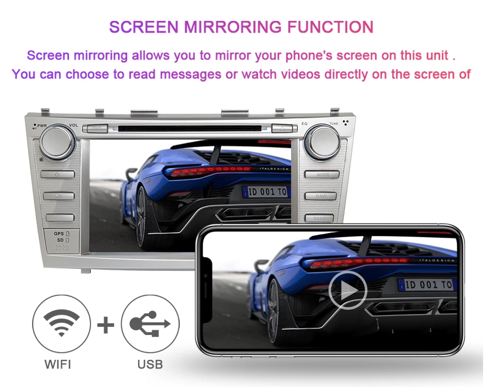 Cheap AutoRadio 2 Din Android 9.0 Car DVD Player For Toyota Camry 2007 2008 2009 2010 2011 Aurion 2006 GPS Navigation Head Unit Stereo 6