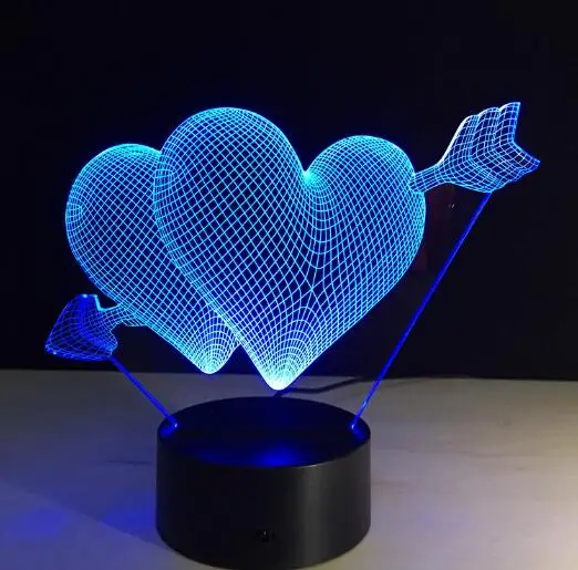 Подарки на день Святого Валентина, большое ожерельес 3D лампа светодиодный Ночной светильник 7 цветов Настольная лампа домашний Декор лампа сенсорный Сенсор светодиодный потолочный для жены подарок Прямая поставка - Испускаемый цвет: Love 2