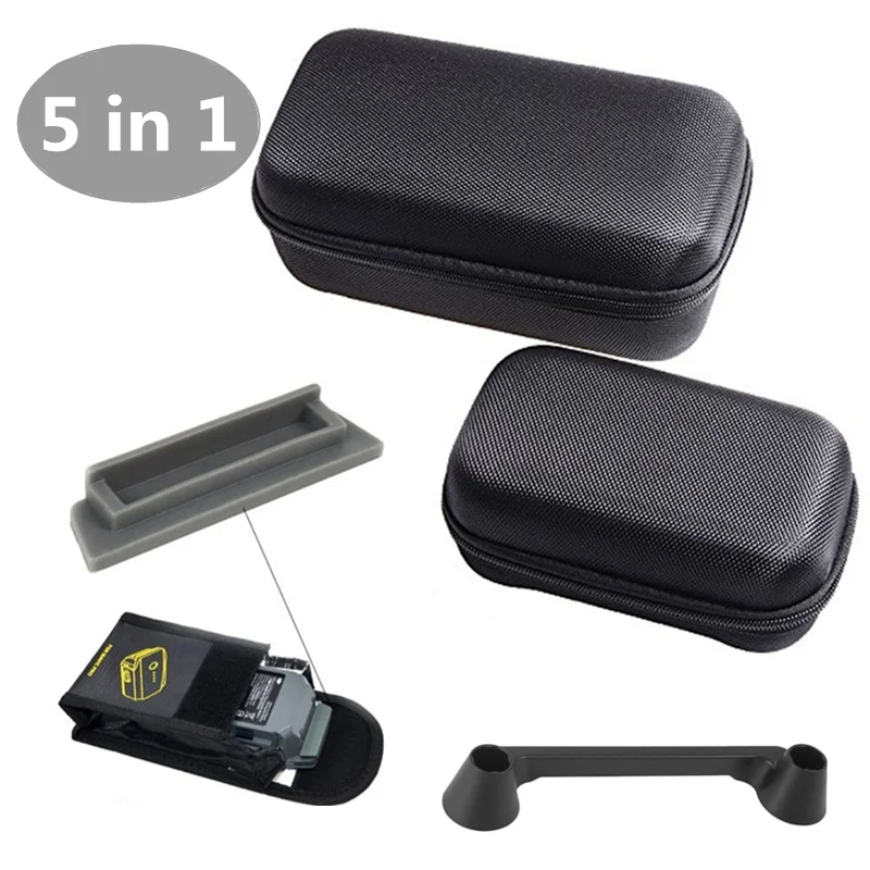 

5in1 Drone Remote Controller Storage Box Battery Explosion-proof Bag with Transmitter joystick Battery Silicone Case DJI Mavic