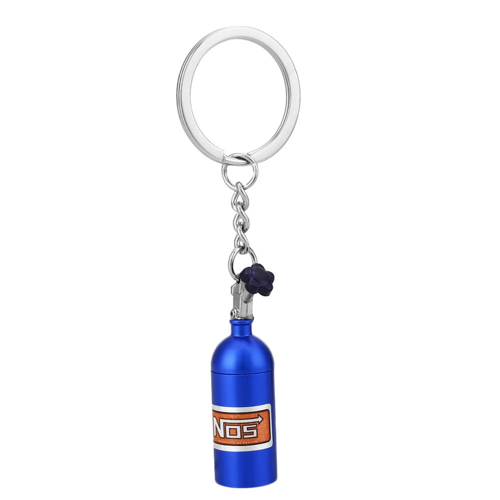 1Pair Hot Fashion Cute Metal Car Nos Bottle Nitrogen Keychain Gift Decoration