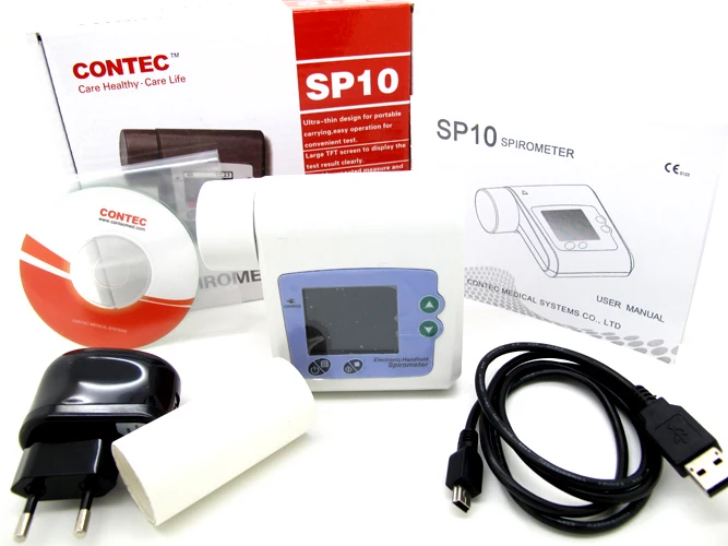 

CONTEC SP10 Digital Lung Breathing Meter Micro Incentive Volumetric System PEF FEFV1 FEF sleep nose Peak Flow Spirometer