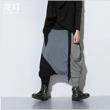 Лидер продаж г. летние мужские Новые хип-хоп уличные брюки два стиля одежды шить прилив людей Большой промежности брюки певица костюмы