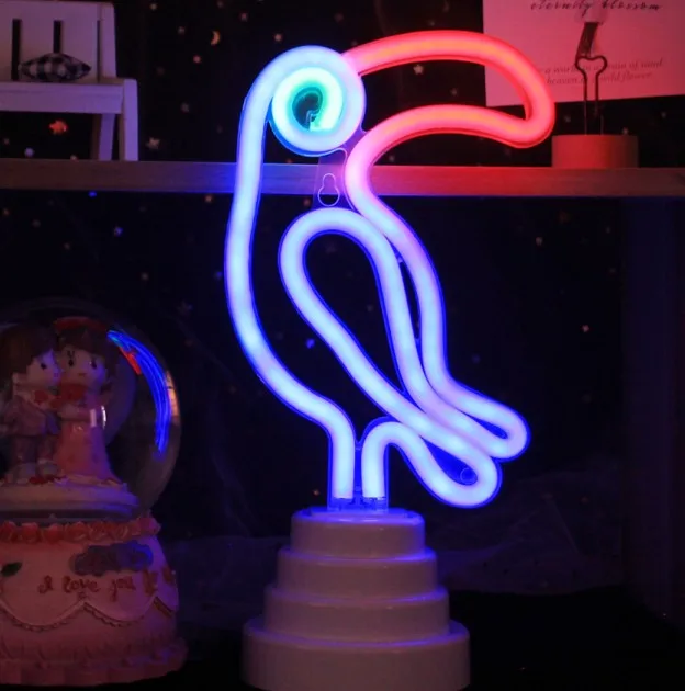 TONGER Toucan Настольный/настенный светодиодный неоновый светильник для праздников и вечеринок, свадебные украшения, USB ночник, домашний декор, Прямая поставка