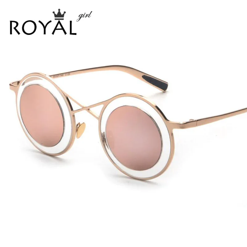 ROYAL GIRL Fashion Designer Round Sunglasses Women Men Shades Luxury