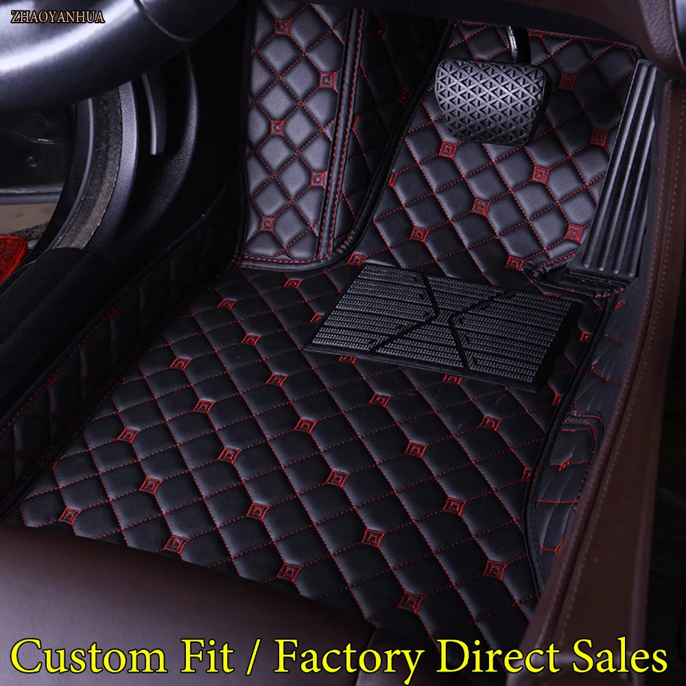 

ZHAOYANHUA car floor mats for Toyota Camry Corolla RAV4 Mark X Verso FJ car-styling leather Anti-slip carpet liners