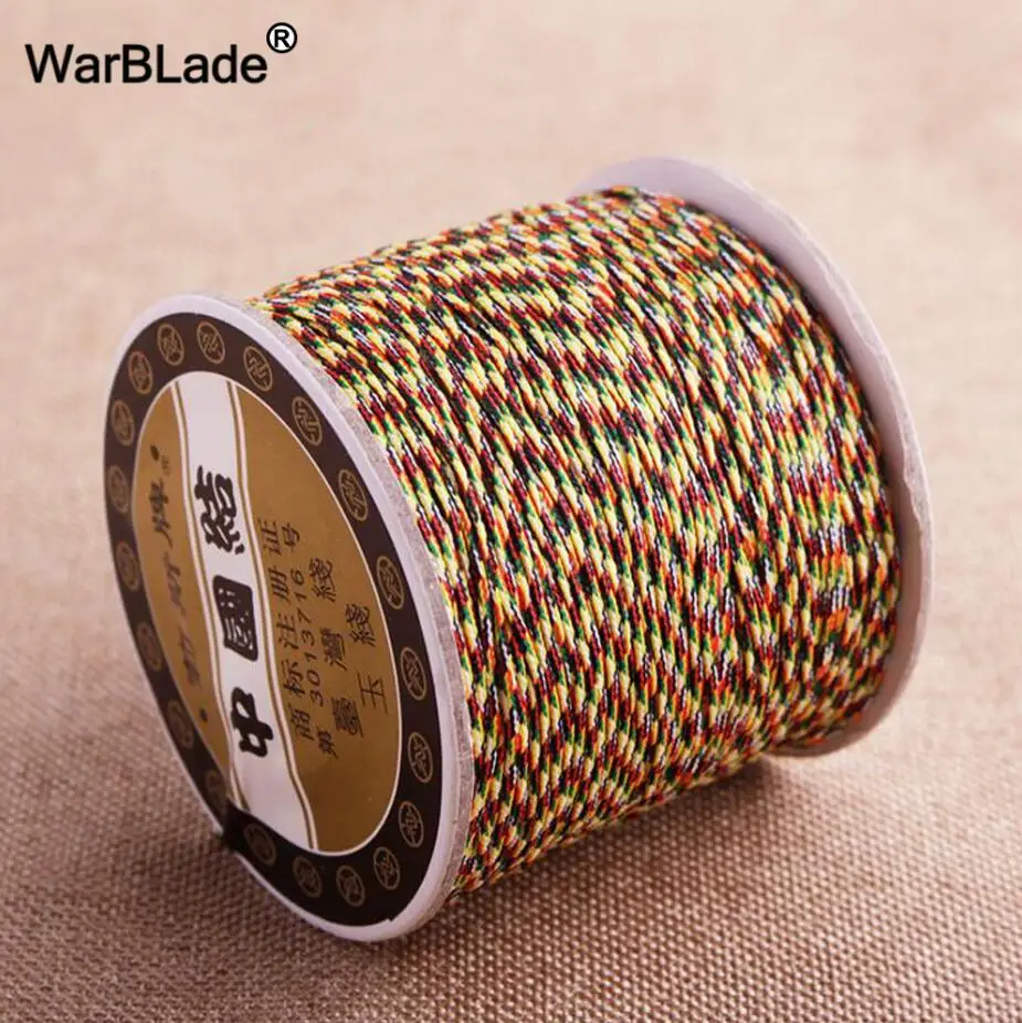 WarBLade 120 м 0,8 мм хлопок шнур для изготовления ювелирных изделий нейлоновый шнур китайский узел веревка бусины DIY плетеные браслеты ожерелье - Цвет: 5