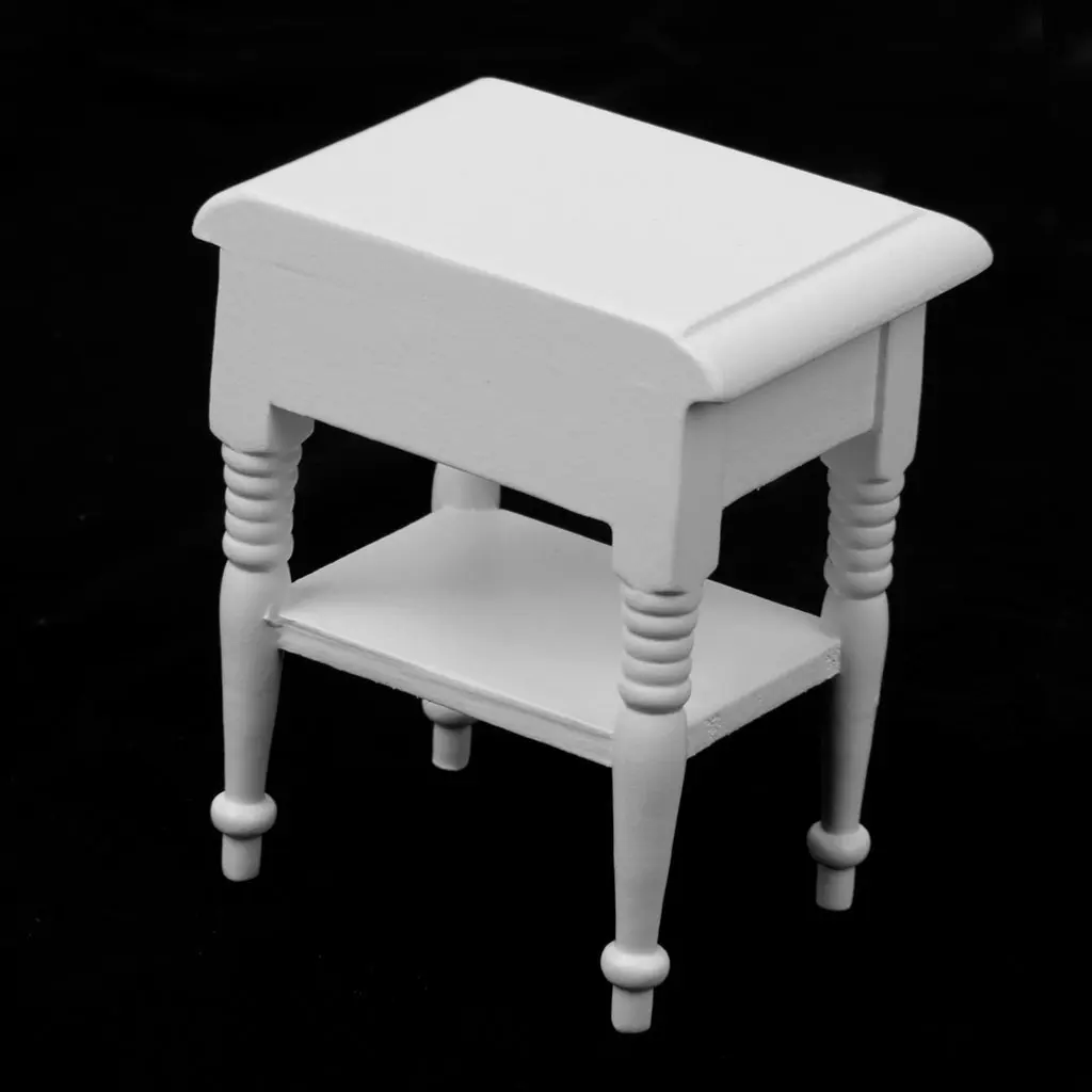 

New 1/12 2x doll bed cabinet miniature models furniture home decoration white wood