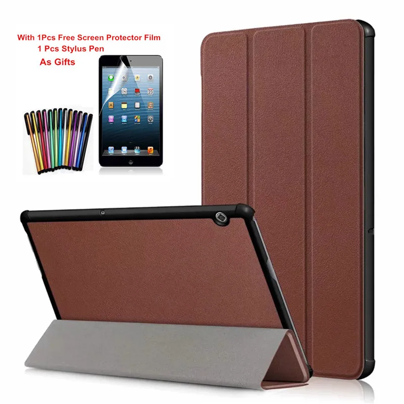 

PU Leather Cases For Huawei MediaPad T5 10 AGS2-W09/L09/L03/W19 10.1" Tablet Magnetic Stand Cover For Huawei T5 10 case+Film+Pen