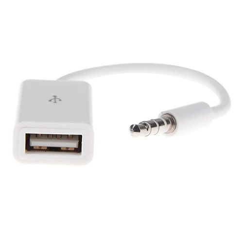 

2015 New Car MP3 3.5mm Male AUX Audio Plug Jack To USB 2.0 Female Converter Cable Cord 5VWF