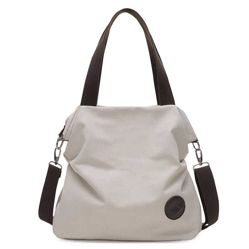 Herald модная повседневная сумка с большим карманом, женская сумка через плечо, сумки через плечо, холщовые кожаные вместительные сумки для женщин - Цвет: White