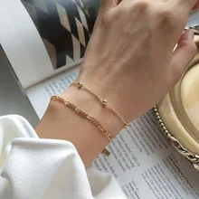 1 шт подлинные 925 пробы серебряные золотые полированные бусины на удачу/панцирная цепь браслеты с биркой ювелирные изделия S10