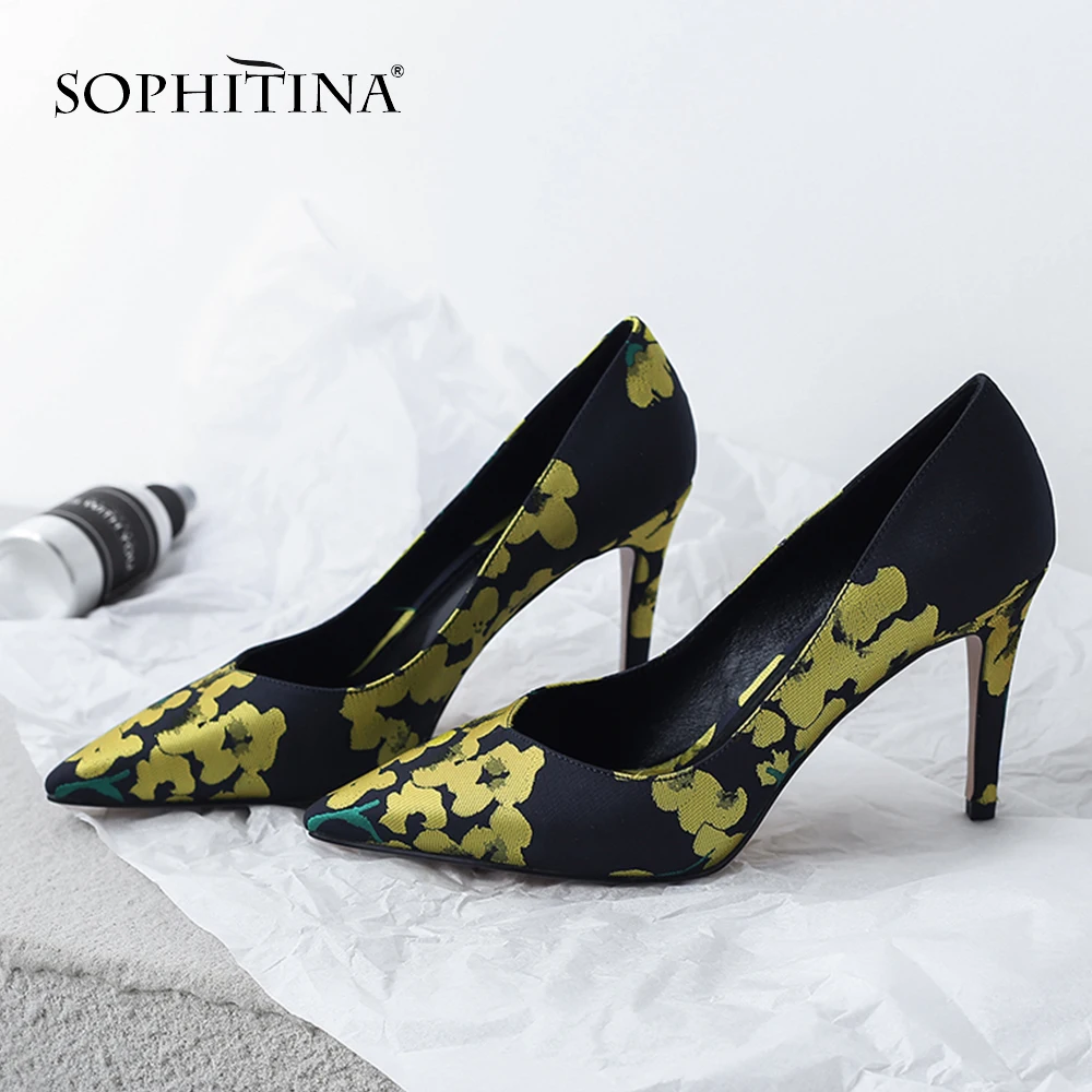 SOPHITINA/Новинка 2019 года классические элегантные туфли на высоком каблуке с острым