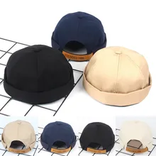 Men Women Fashion Street Joker Hat Cap Domed Melon Skin Hats Casual Docker Sailor Mechanic Brimless Young Master Hat
