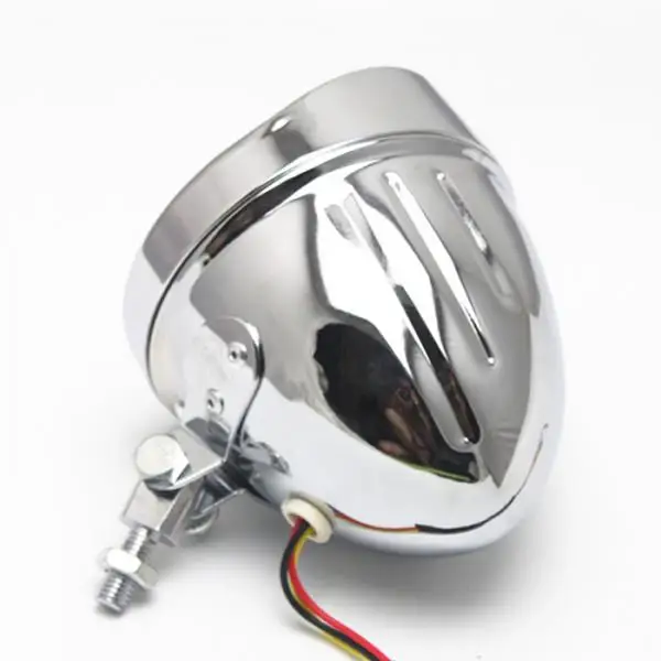 Motorcycle Headlight for   Bobber Chopper Softail   Chrome Clear Aluminum Classic Bottom Mount Bates Style