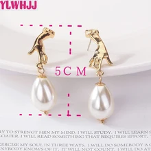 YLWHJJ бренд Новинка Горячая Женская Сережка-гвоздик с геометрическим девушкам милые красивые серьги руки с белым жемчугом модные ювелирные изделия