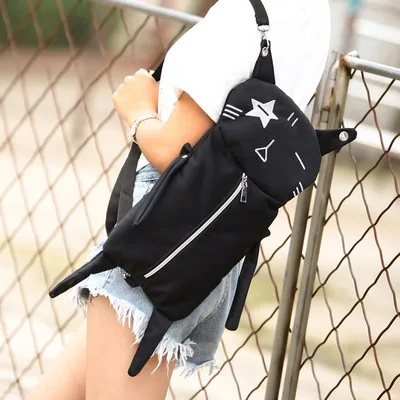 

2016 new Japanese cartoon cat canvas shoulder bag personalized Funny diagonal package handbags 102708