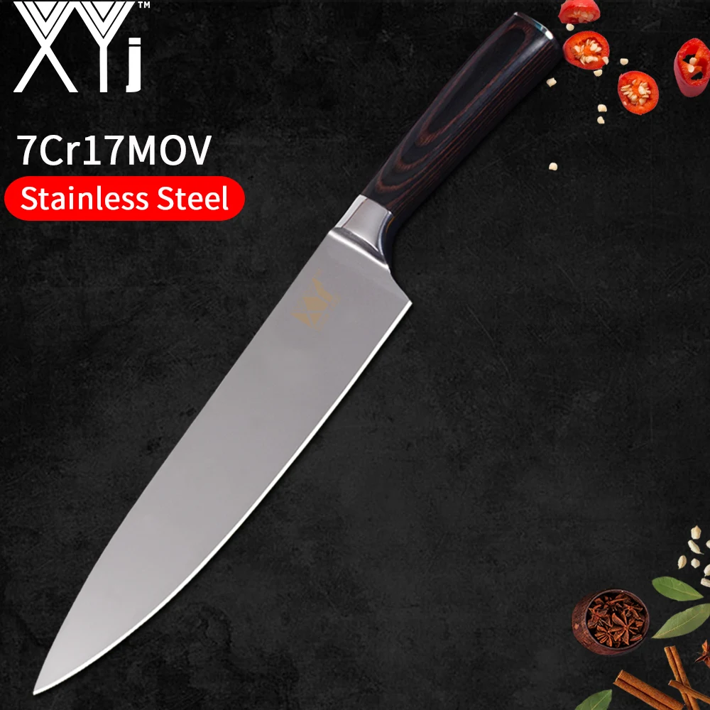 

XYj Brand Kitchen Knife Cooking Stainless Steel Cooking Tools Damascus Veins Kitchen Knives Vegetables Meat Sushi Cleaver