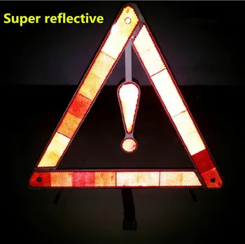 

Auto Car Fold Warning Triangle Safety Emergency Reflective Flash Sign Vehicle Fault Cars Tripod Folded Stop Sign Reflector