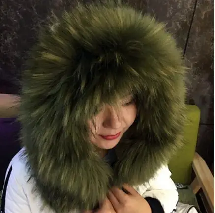 Autumn and winter women's Raccoon fur collar fox fur wool muffler scarf faux collar faux fur cape pashmina