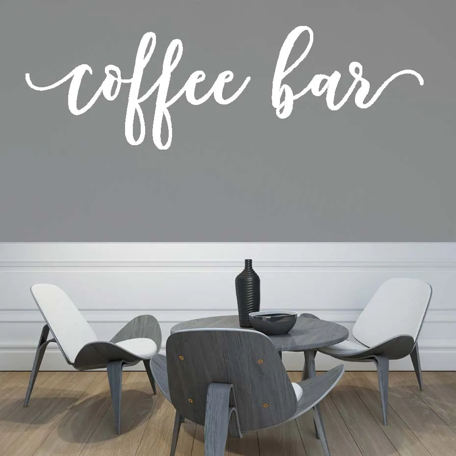 Coffee Bar vinyl quote wall Stickers Restaurant Kitchen Decals
