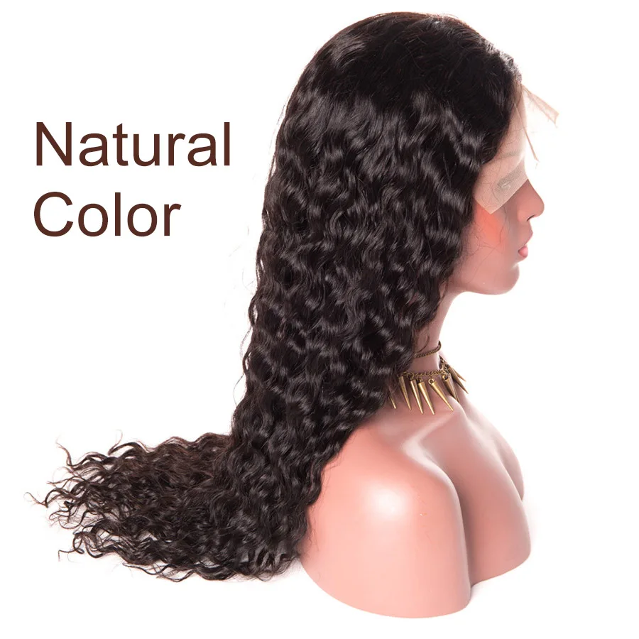 360 парик на кружевном фронте, предварительно выщипанный с детскими волосами, бразильский Волнистый парик ALIPOP, кружевные передние человеческие волосы, парики Remy 360, парик на шнуровке - Цвет: Естественный цвет