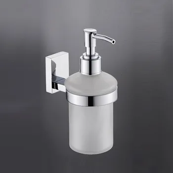 

Free Shipping Wall Mounted Liquid Soap Dispenser With Electroplated base+Frosted Crystal Glass Container/Bottle Bathroom Product