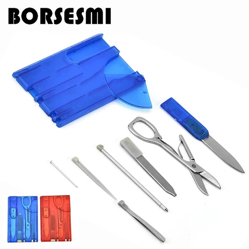 

Hight quality Multi-function credit card tools Mini portable travel manicure set outdoor camping pocket survival knife kit