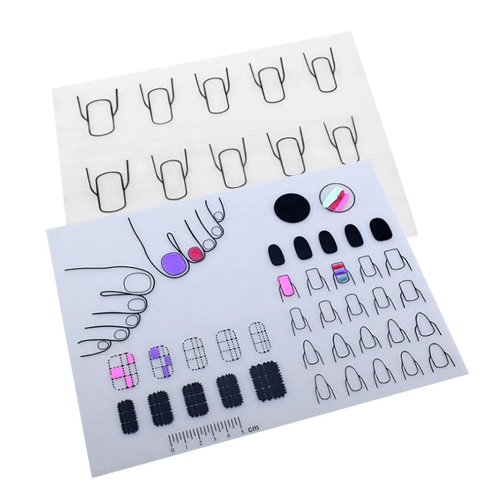 4 Style Mini Silicone Stamping Mat Nail Practice Fingernails Template