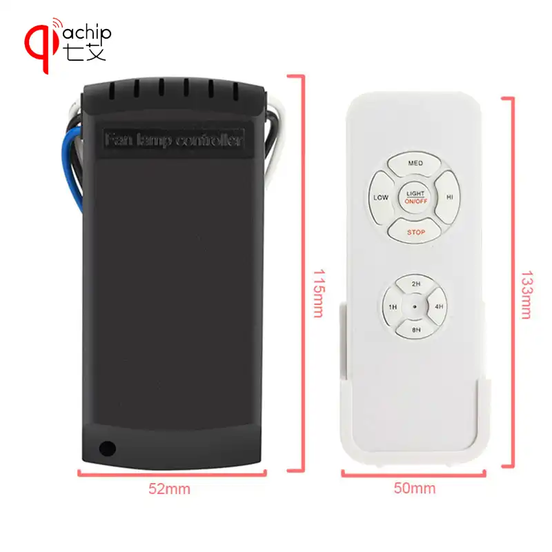 Qiachip Universal Ceiling Fan Light Lamp 110v Timing Speed Controller Switch Wireless Remote Control Kit Transmitter And Receive