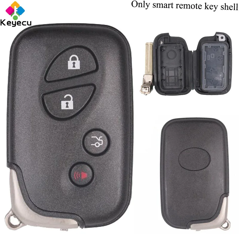 LX570 2008-2013 RX350 2008-2013 Entry Smart Remote Control Key Fob Case GS350 2007-2014 IS250 2007-2012 GS430 2005-2007 Key Shell Replacement for 4 Buttons ES350 2007-2014 IS350 2006-2012