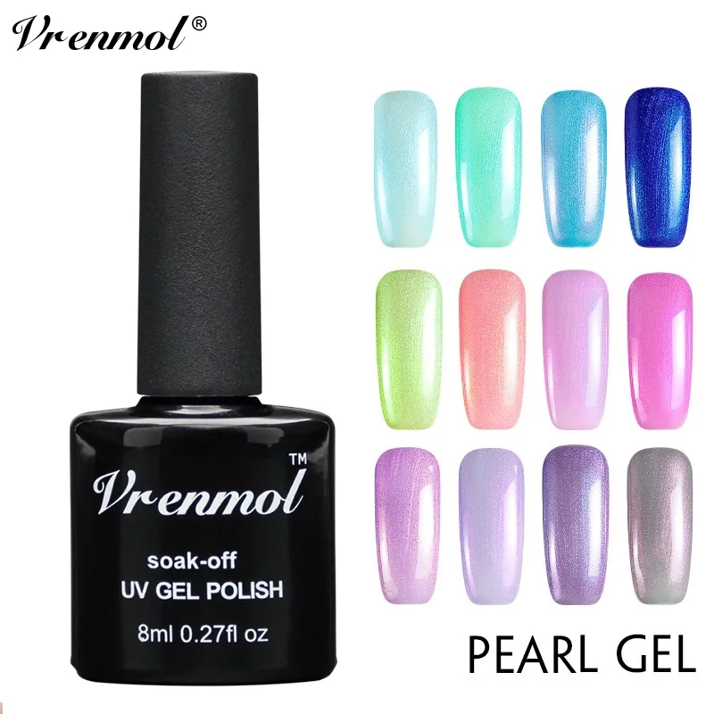 Vrenmol Pearl Manicure Nail Polish Pearl Shell Nail Gel Polish UV Gel ...