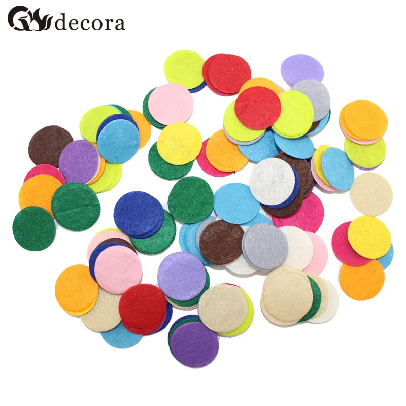 

DECORA 200 PCS 2.5CM Eco-friendly Round Felt Fabric Pads Accessory Patches Circle Felt Pads Fabric Flower Accessories