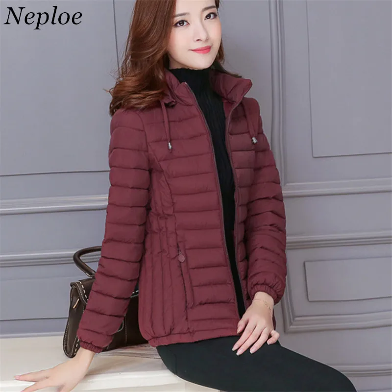 Neploe M-4XL стеганая куртка новая мода Chaqueta Mujer тонкое хлопковое пальто Верхняя